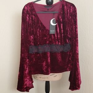 KILLSTAR ROSETHORN TOP BURGUNDY 3X